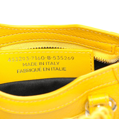 Balenciaga Chevre Silver Metallic Edge Hardware Nano City Jaune Epi 8 of 8