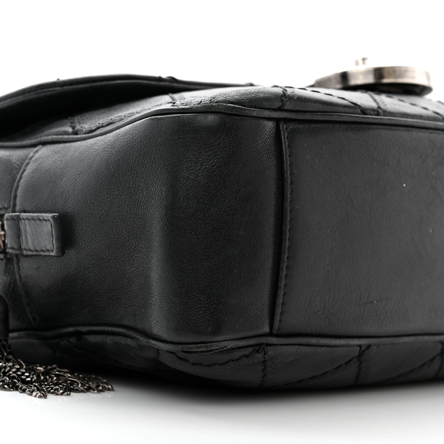 Chanel Calfskin Quilted Jumbo Coco Sporran Flap Black 9 of 11