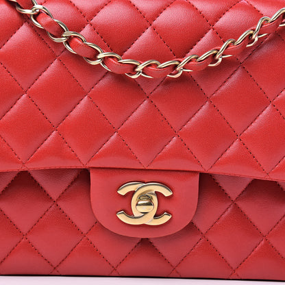 Chanel Lambskin Quilted Medium Double Flap Red 10 of 11