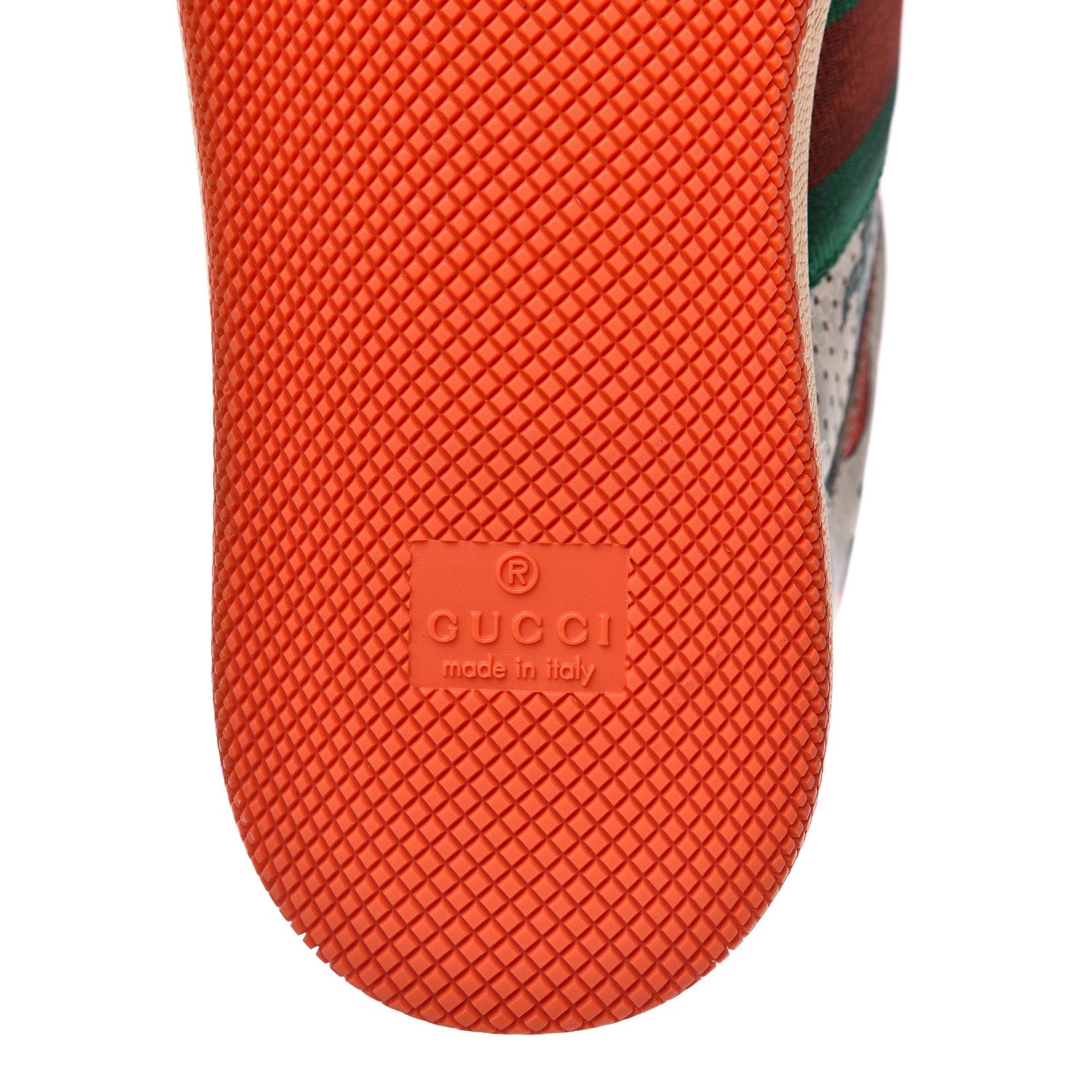 Gucci Nubuck Web Strawberry Print Womens Screener Sneakers 35.5 Dusty Milk White Vintage Green 7 of 10