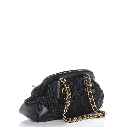 Prada Paglia Cinghiale Frame Tote Black 3 of 11