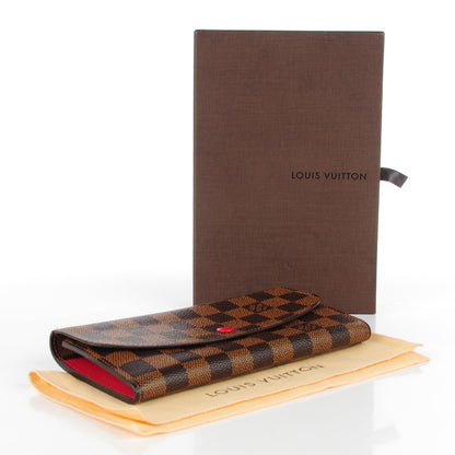 Louis Vuitton Damier Ebene Emilie Wallet Red 4 of 7