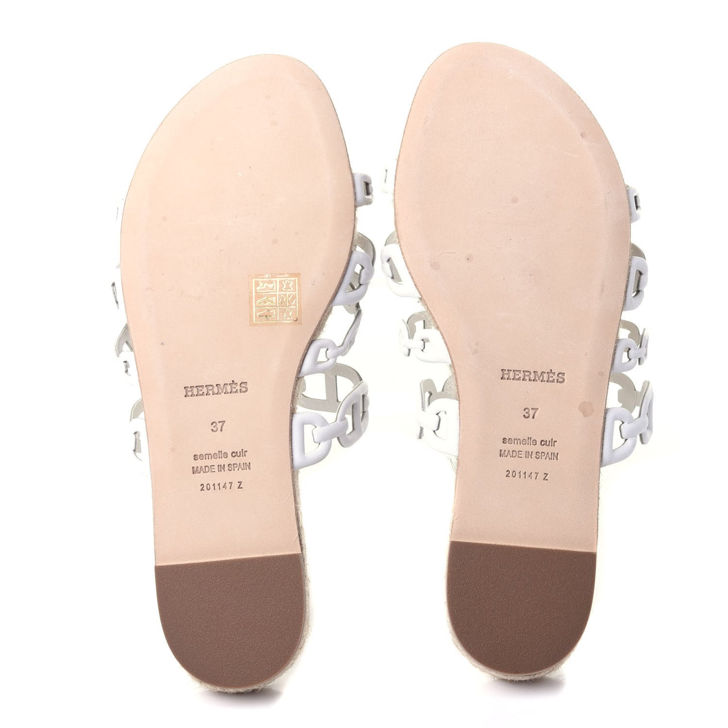 Nappa Ancone Espadrille Sandals 37 White Naturel