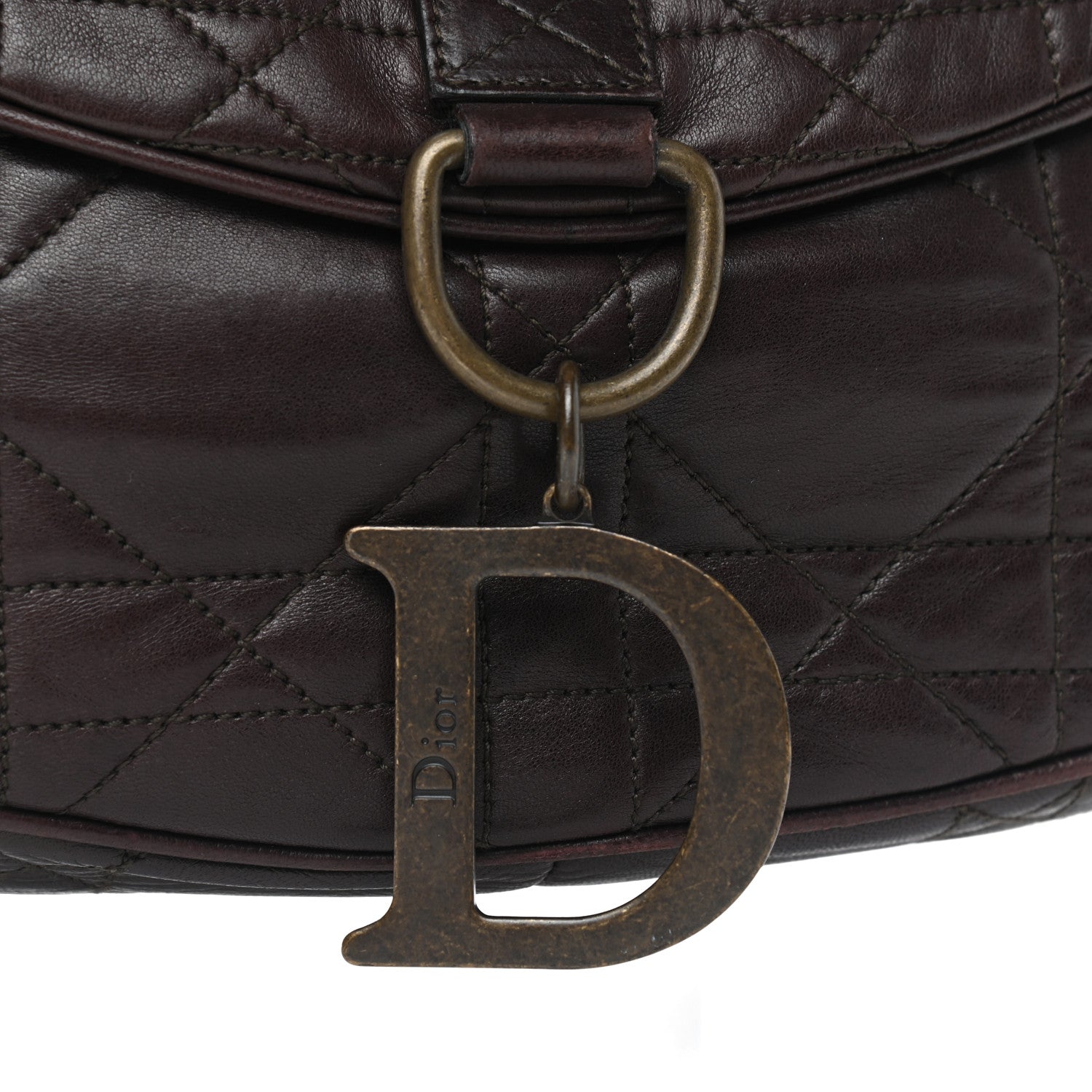 Christian Dior Lambskin Cannage Shoulder Bag Dark Brown 11 of 16