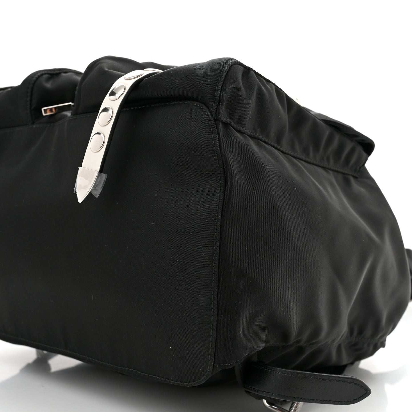 Nylon New Vela Studded Backpack Black White