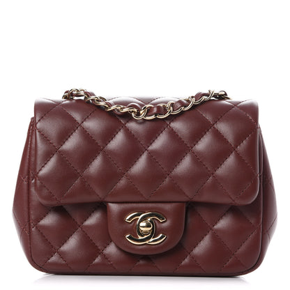 Chanel Lambskin Quilted Mini Square Flap Burgundy 3 of 8