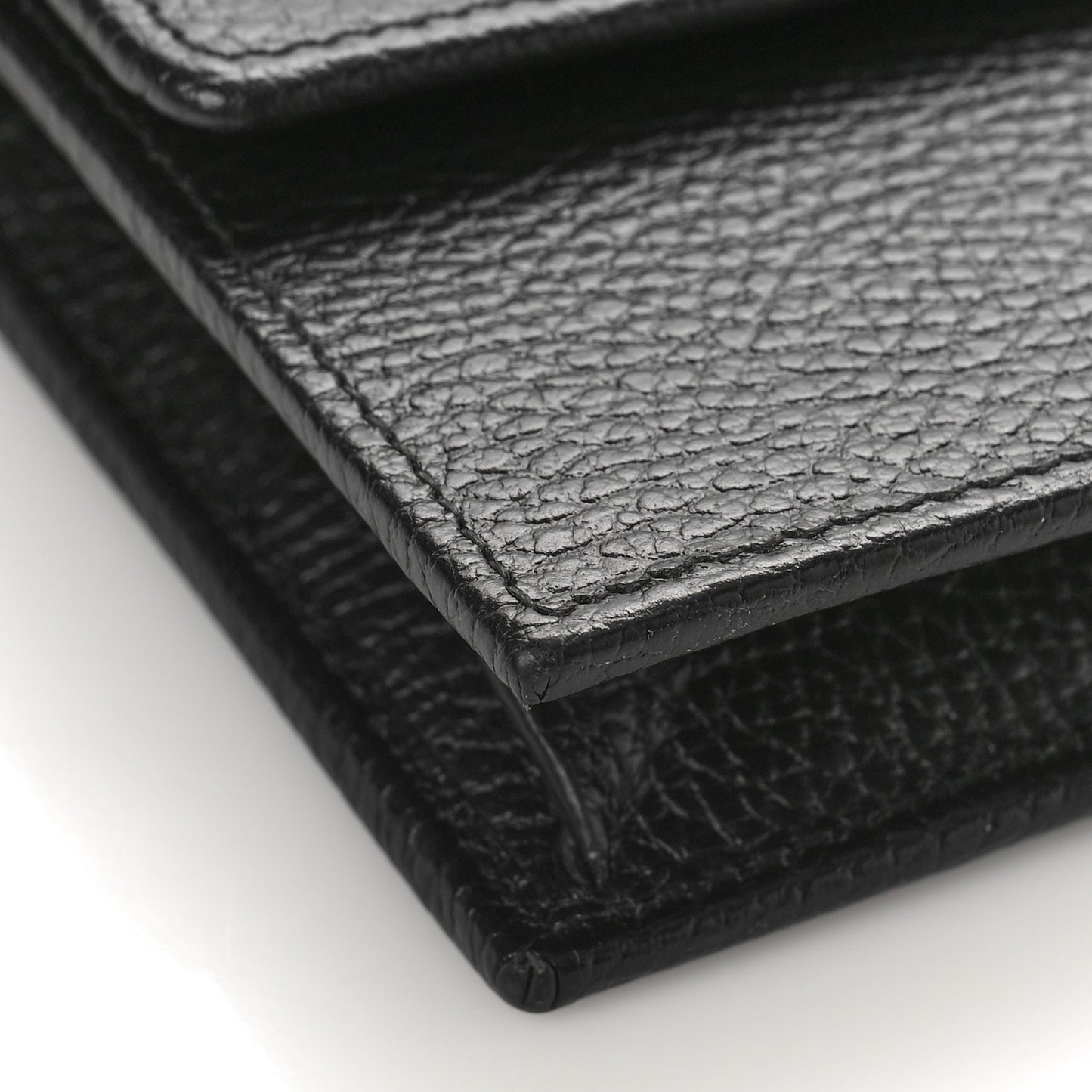 Dollar Calfskin Interlocking G Chain Wallet Black