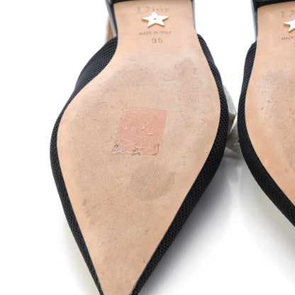 Christian Dior Fabric Ribbon Embroidered J'Adior Sling-Back Ballet Flats 35 Black 8 of 15