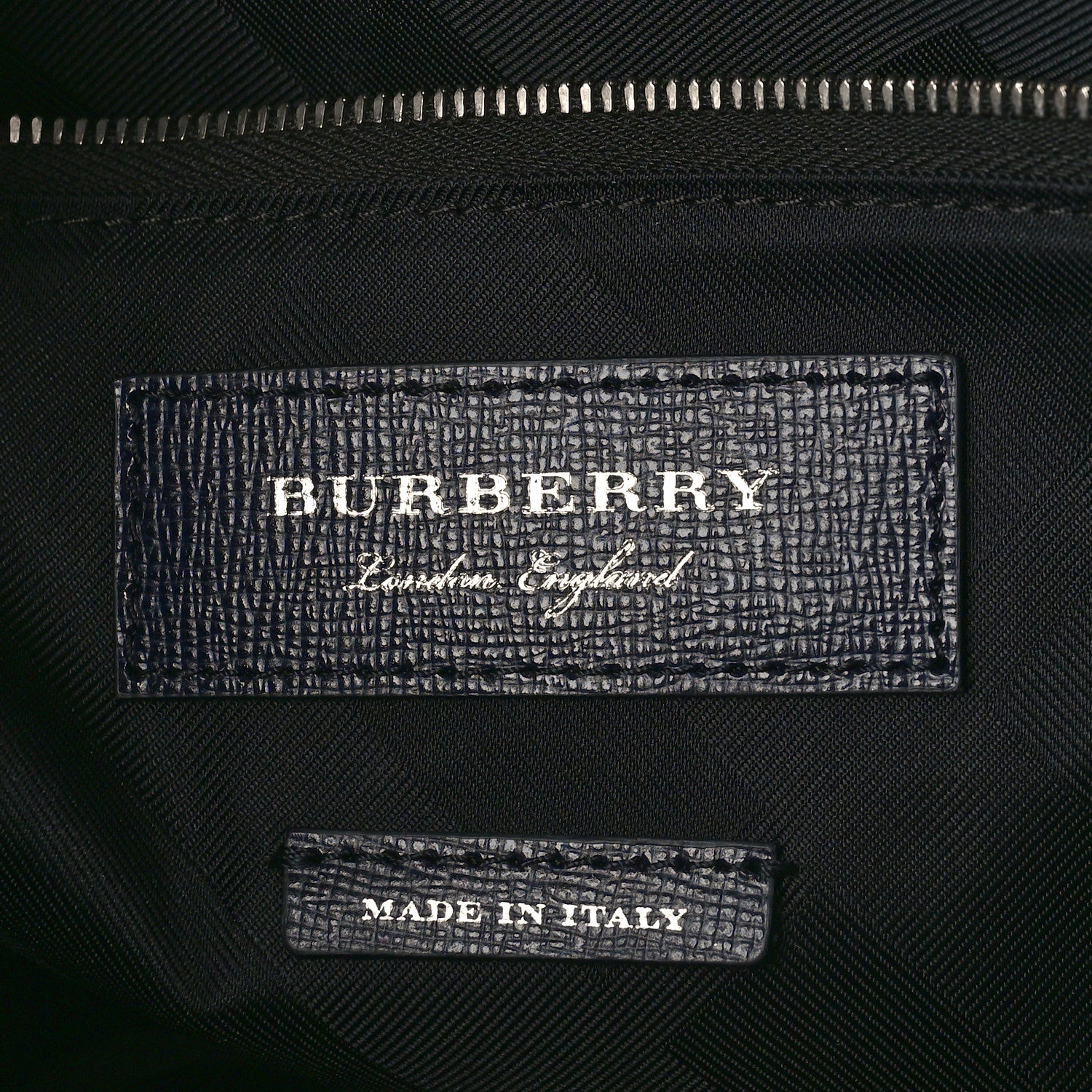 Burberry Textured Calfskin Barrow Briefcase Black Blue 6 of 8