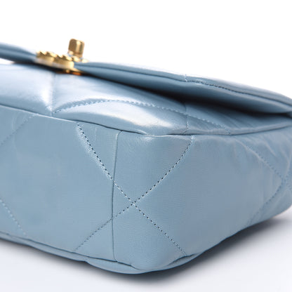 Chanel Goatskin Quilted Medium 19 Flap Blue 10 of 11