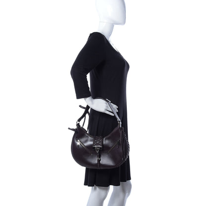 Christian Dior Calfskin Admit It Lace Up Hobo Black 2 of 8