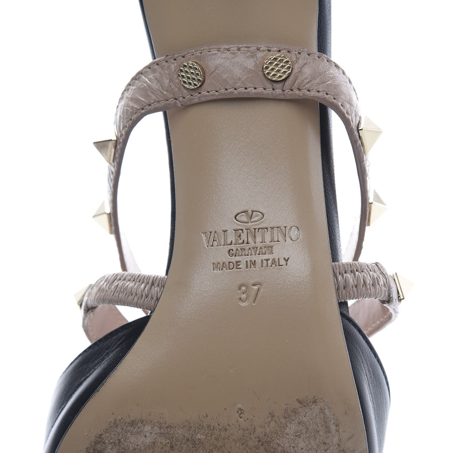 Nappa Rockstud Criss Cross 55mm Mules 37 Black Poudre