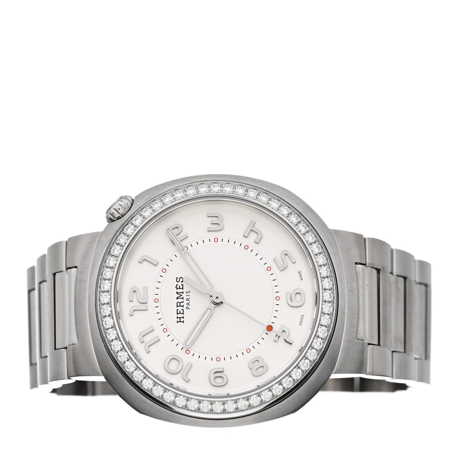 Hermes Stainless Steel Diamond Bezel 36mm Cut Automatic Watch 2 of 6