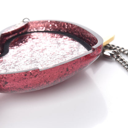 Gucci Glitter Resin Broadway Heart Minaudiere Clutch Fuxia 9 of 14