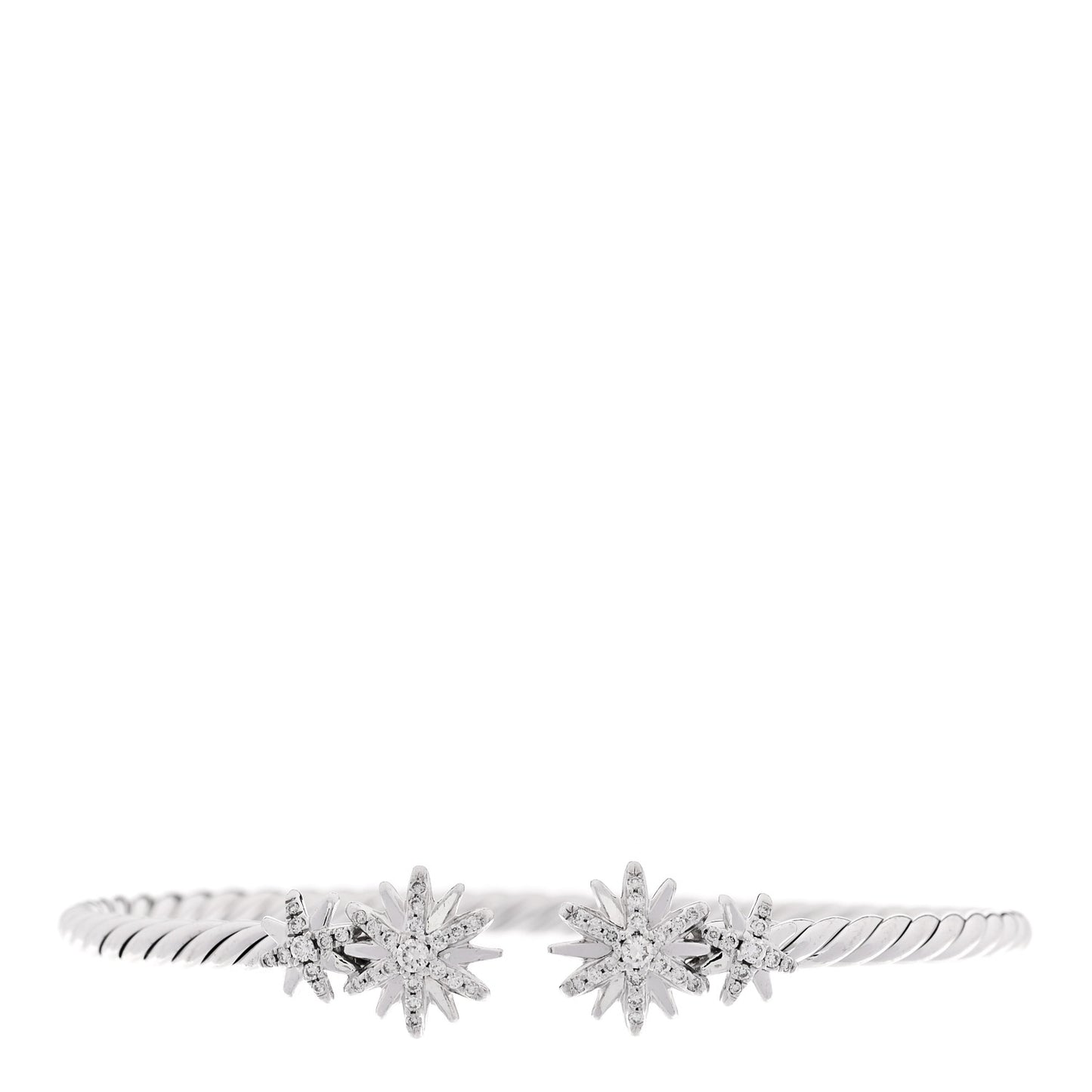 Sterling Silver Diamond Petite Starburst Cable Bracelet