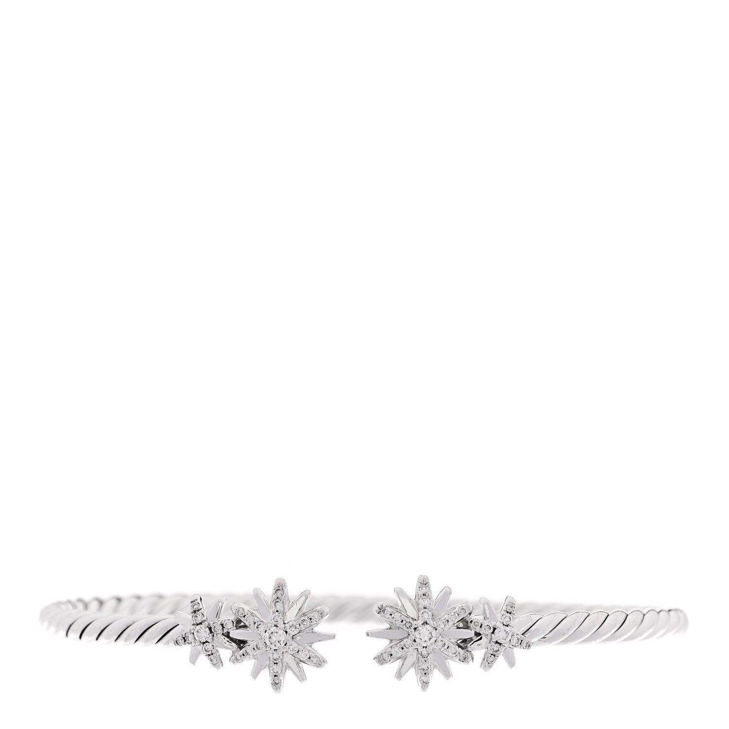 David Yurman Sterling Silver Diamond Petite Starburst Cable Bracelet 1 of 4