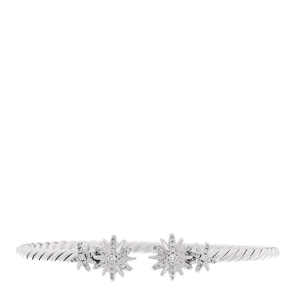 David Yurman Sterling Silver Diamond Petite Starburst Cable Bracelet 1 of 4