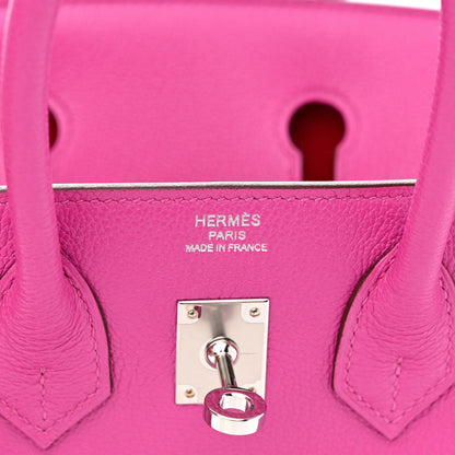 Hermes Taurillon Novillo Verso Birkin 25 Magnolia Rouge Casaque 6 of 11