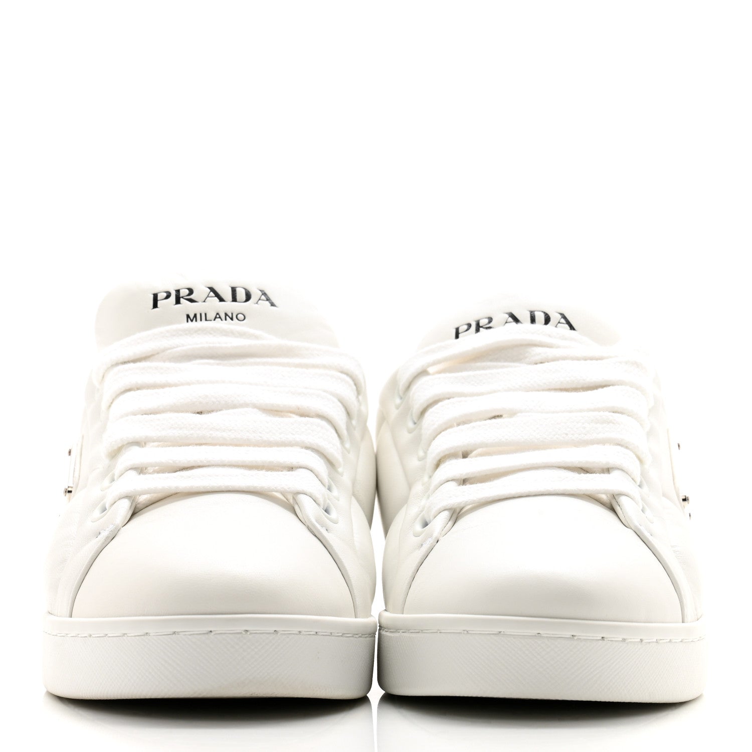 Prada Soft Nappa Triangle Logo Low Top Sneakers 36 White 2 of 12