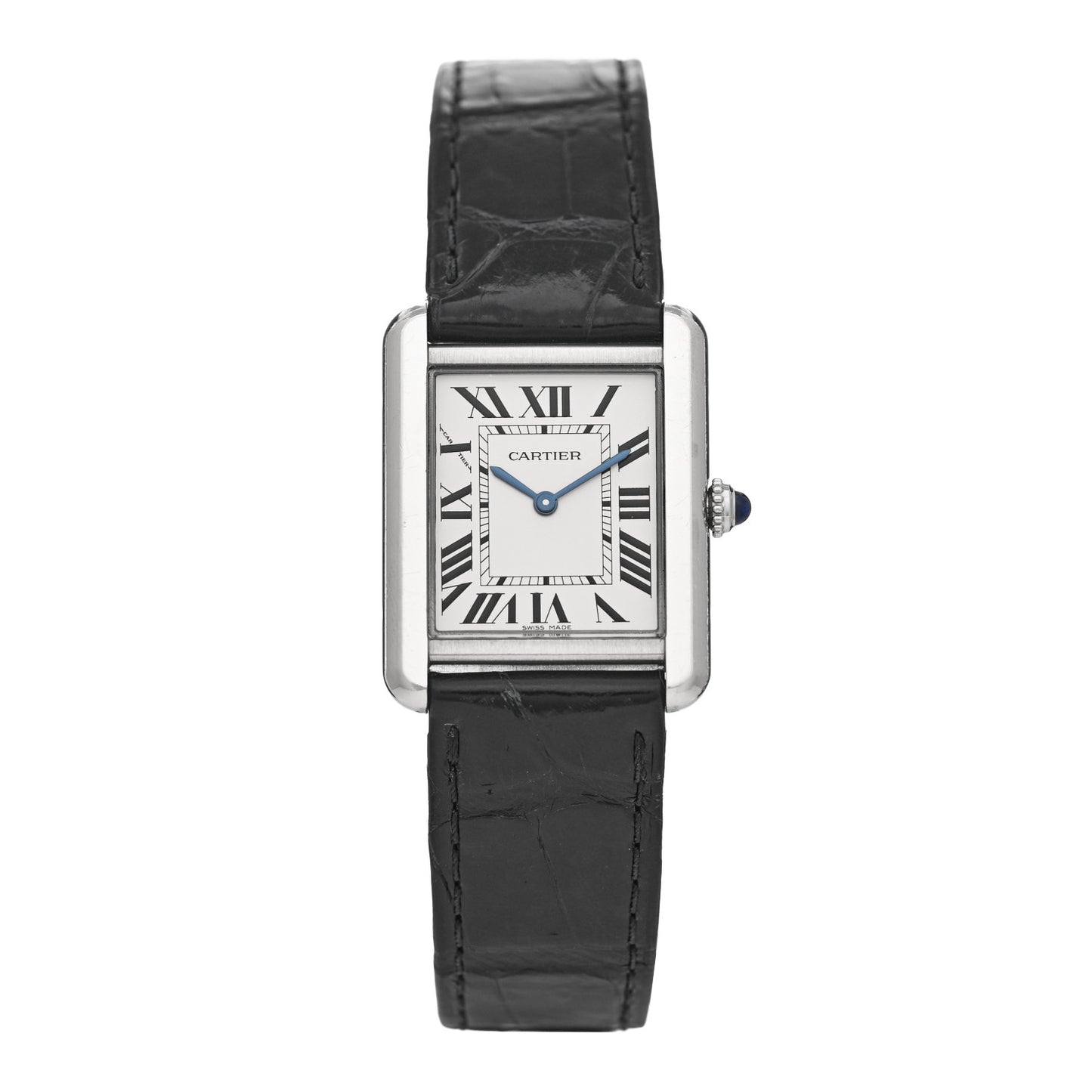 Stainless Steel Alligator 24mm Tank Solo Quartz Watch