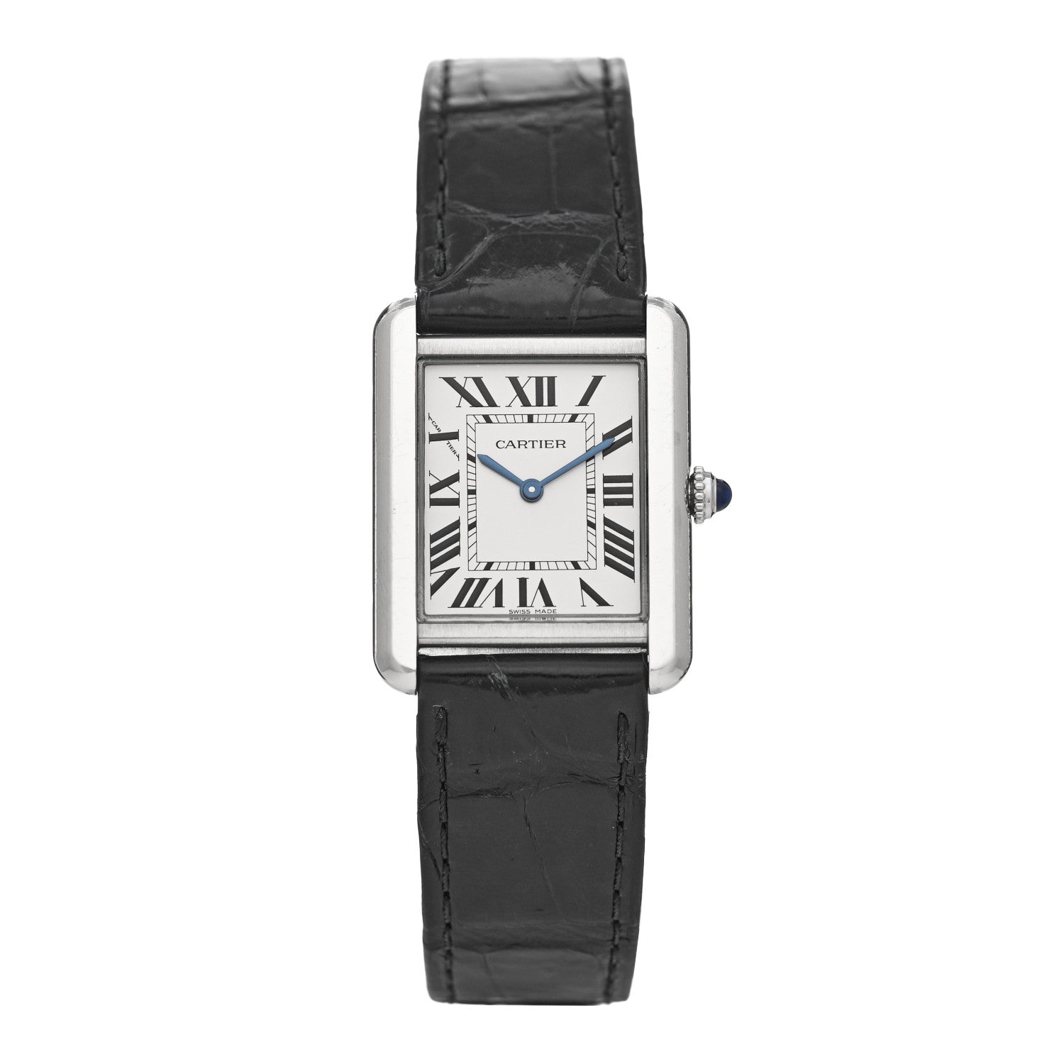 Cartier Stainless Steel Alligator 24mm Tank Solo Quartz Watch 1 of 5