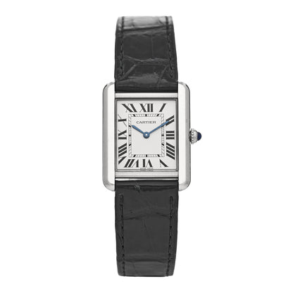 Cartier Stainless Steel Alligator 24mm Tank Solo Quartz Watch 1 of 5