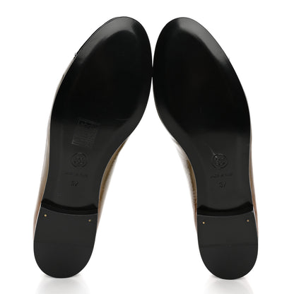 Chanel Patent CC Cap Toe Ballerina Flats 37 Black Green 5 of 13