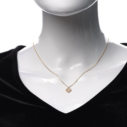 Van Cleef & Arpels 18K Yellow Gold Mother of Pearl Sweet Alhambra Pendant Necklace 2 of 8