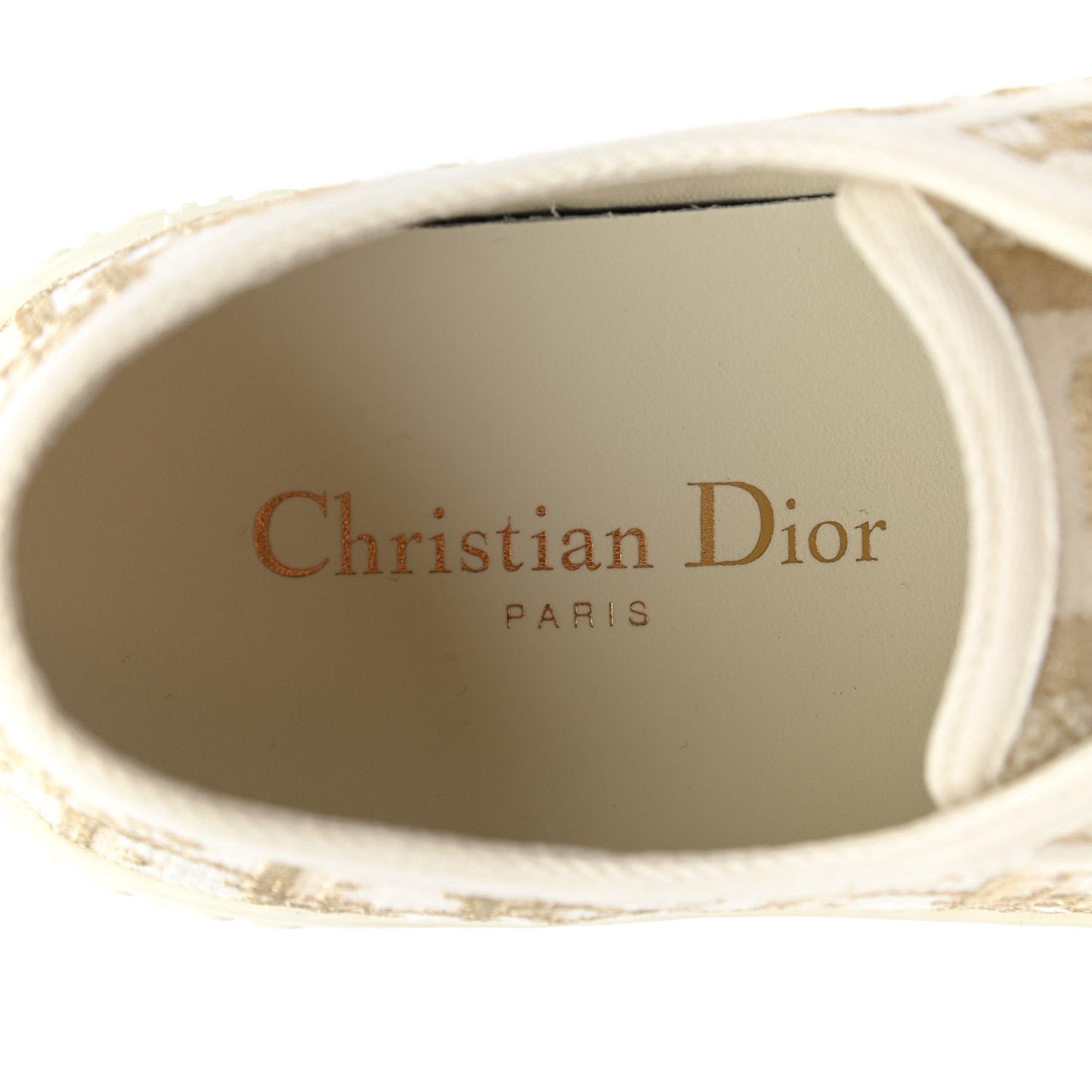 Canvas Oblique Walk'N'Dior Low Top Sneakers 37 Gold