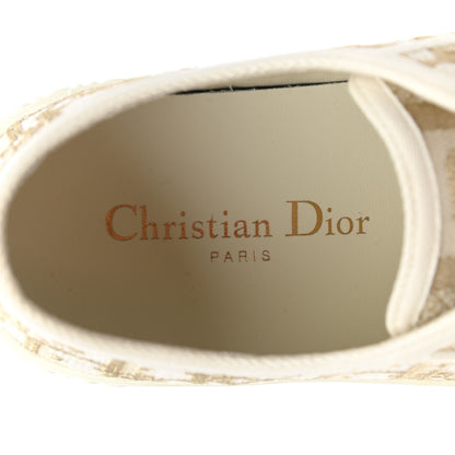 Christian Dior Canvas Oblique Walk'N'Dior Low Top Sneakers 37 Gold 7 of 9
