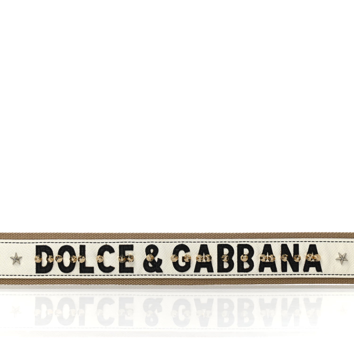 Dolce & Gabbana Canvas Dauphine Studded Bandistico Strap Beige White 4 of 8