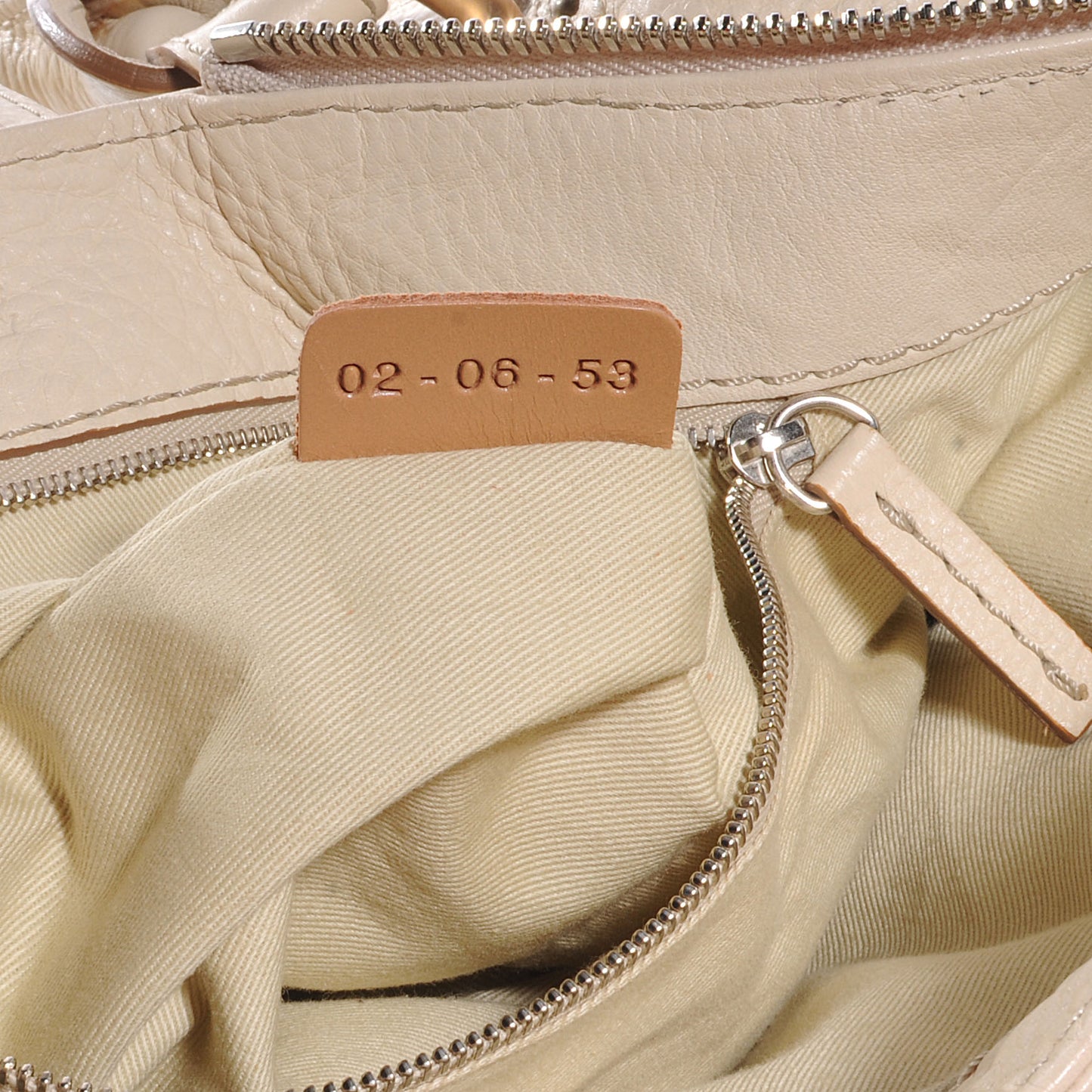 Leather Paddington Front Pocket Tote White