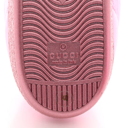 Gucci Metallic Nappa Interlocking G Perforated Womens Ace Sneakers 40 Rosa 8 of 11