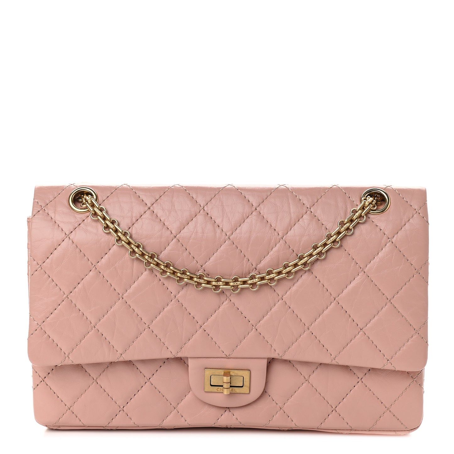 Aged Calfskin Quilted 2.55 Reissue 226 Flap Pink