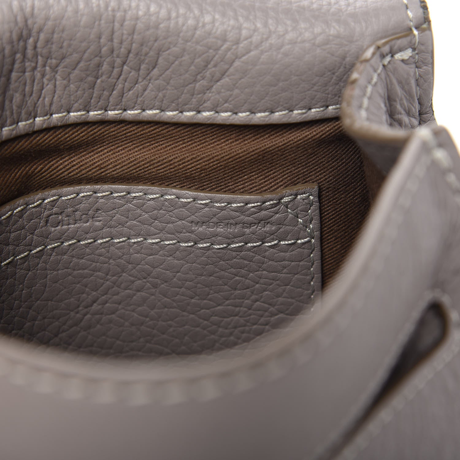 Chloe Calfskin Mini Marcie Round Crossbody Bag Cashmere Grey 9 of 10