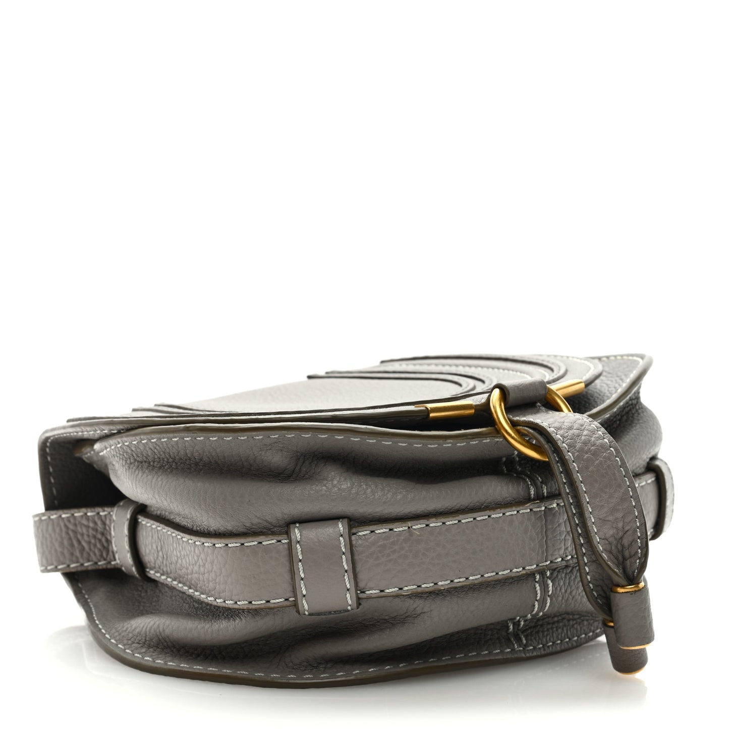 Calfskin Mini Marcie Round Crossbody Bag Cashmere Grey