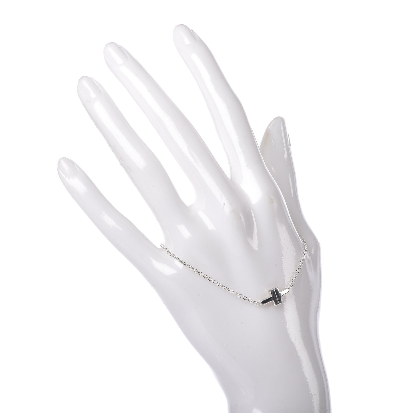 Sterling Silver T Two Single Chain Bracelet