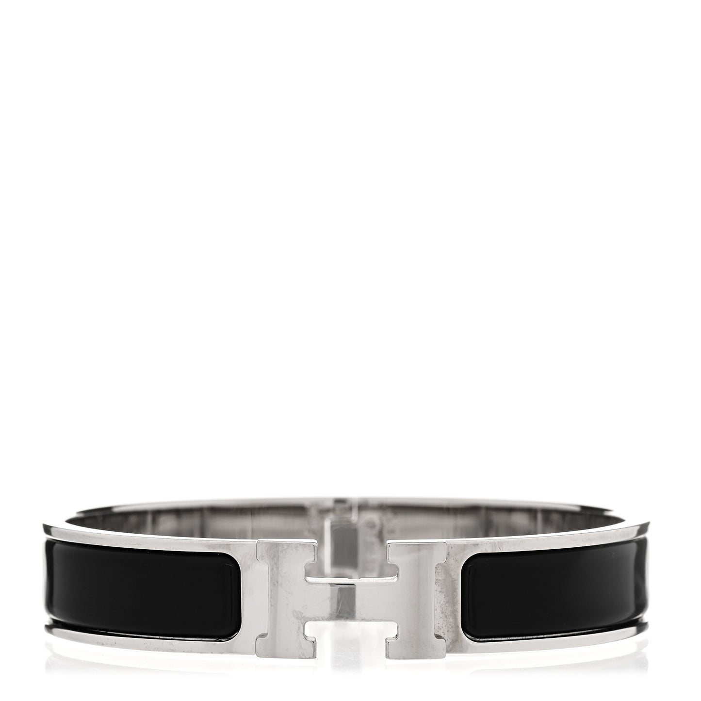 Enamel Narrow Clic Clac H Bracelet GM Black