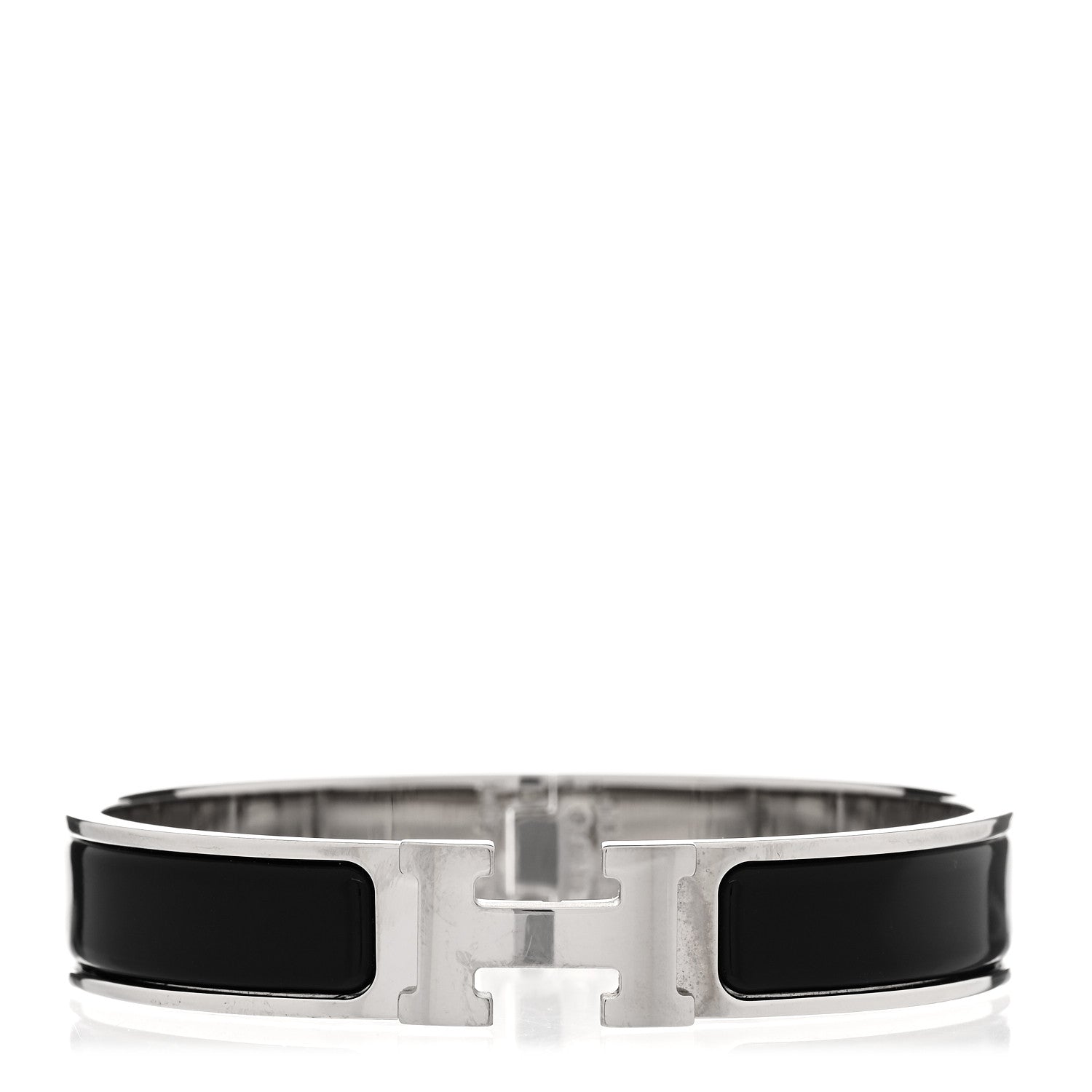 Hermes Enamel Narrow Clic Clac H Bracelet GM Black 1 of 5