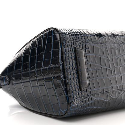 Givenchy Calfskin Crocodile Embossed Small Antigona Deep Blue 9 of 10
