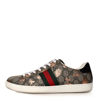 Gucci GG Supreme Monogram Berry Web Womens Ace Sneakers 39.5 Beige Light Copper Black 1 of 9