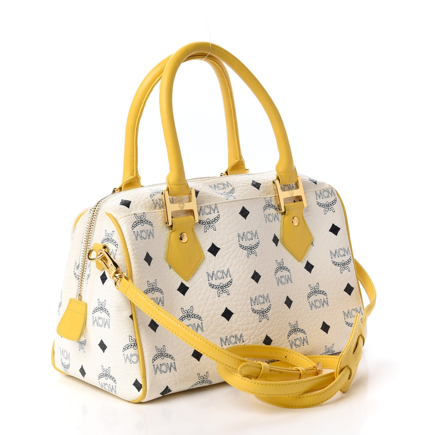 Visetos Boston Satchel White Yellow