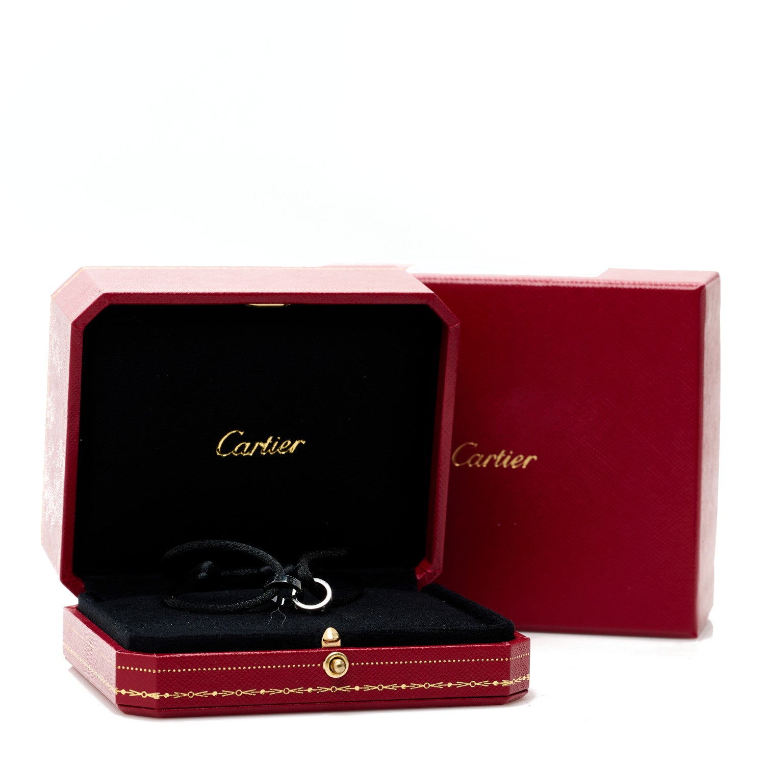 Cartier 18K White Gold Ceramic 4 Diamond LOVE Cord Bracelet Black 7 of 7