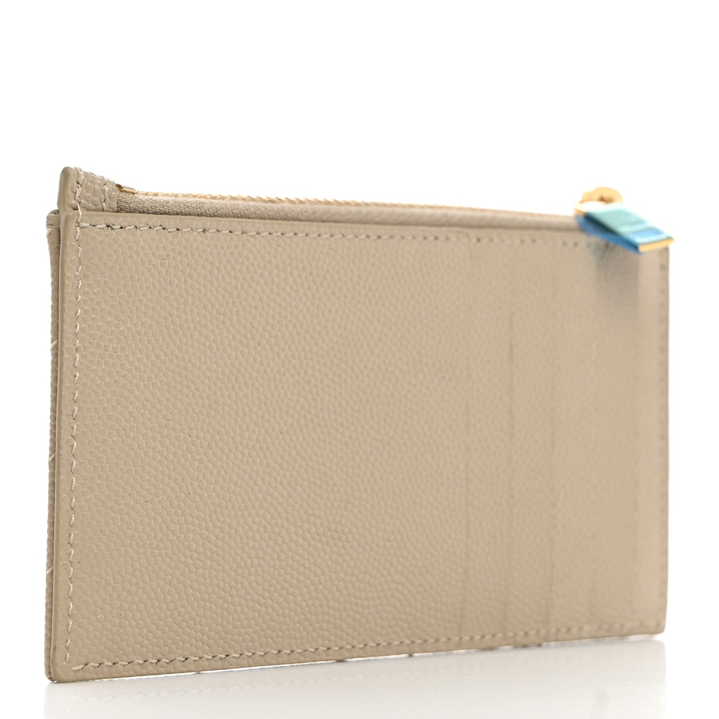 Grain De Poudre Matelasse Chevron Monogram Fragments Zippered Card Case Sea Salt