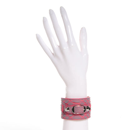 Balenciaga Python Ligne Classic Hardware Bracelet M Gris Perle Orange Pink 2 of 6