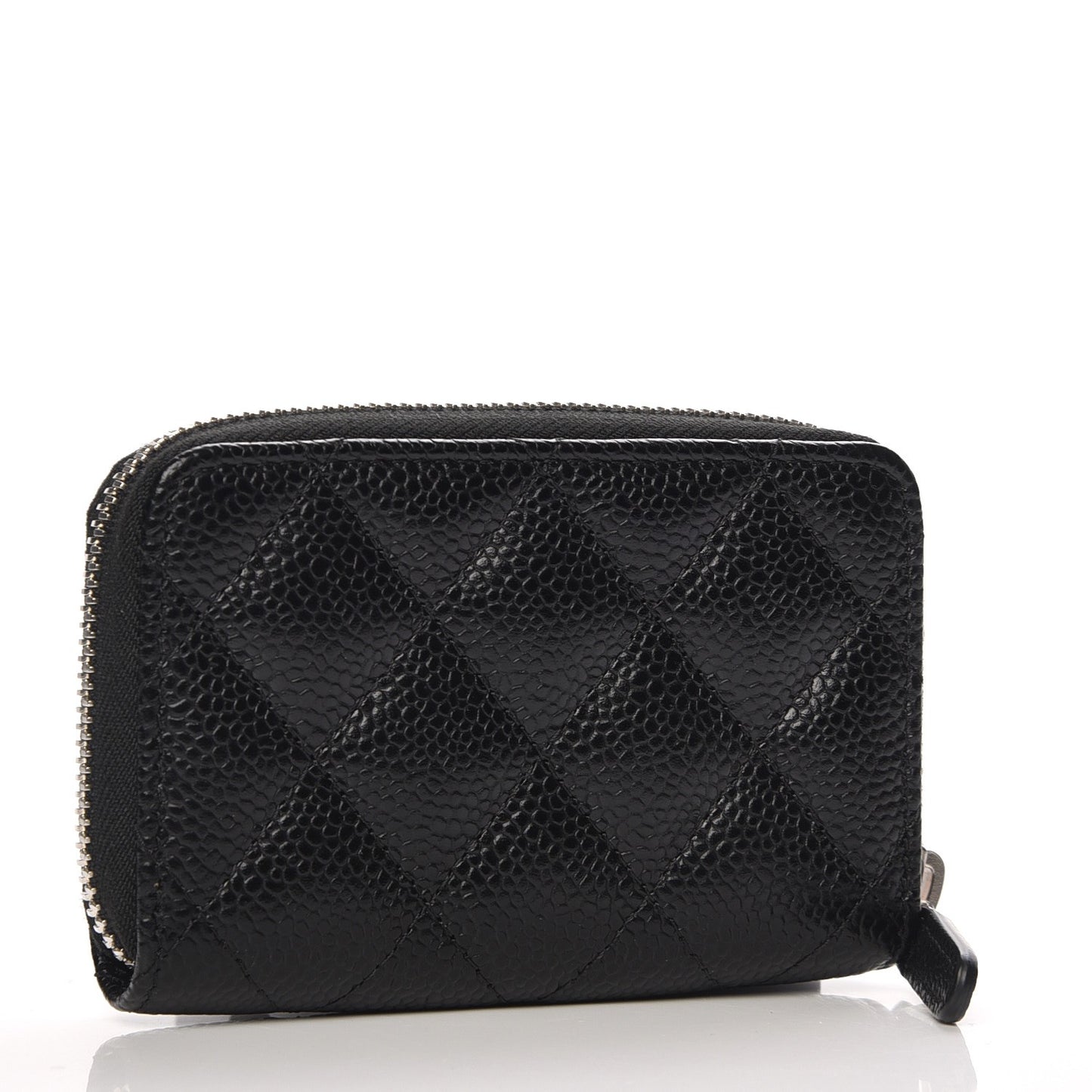 Caviar Quilted Zip Coin Purse Black