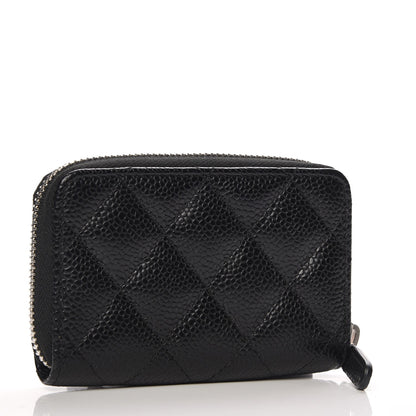 Chanel Caviar Quilted Zip Coin Purse Black 3 of 8