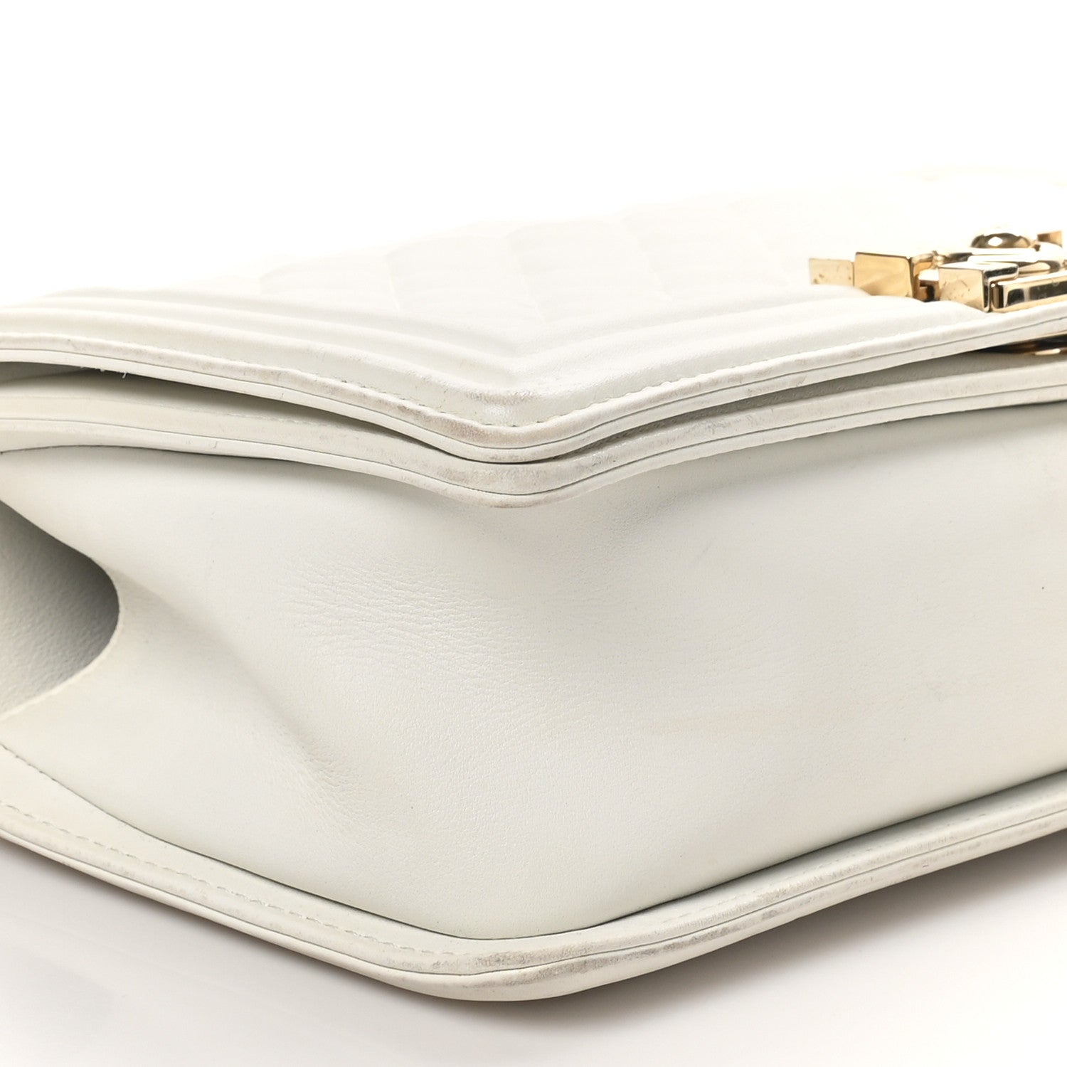 Chanel Lambskin Quilted Medium Boy Flap White 9 of 10