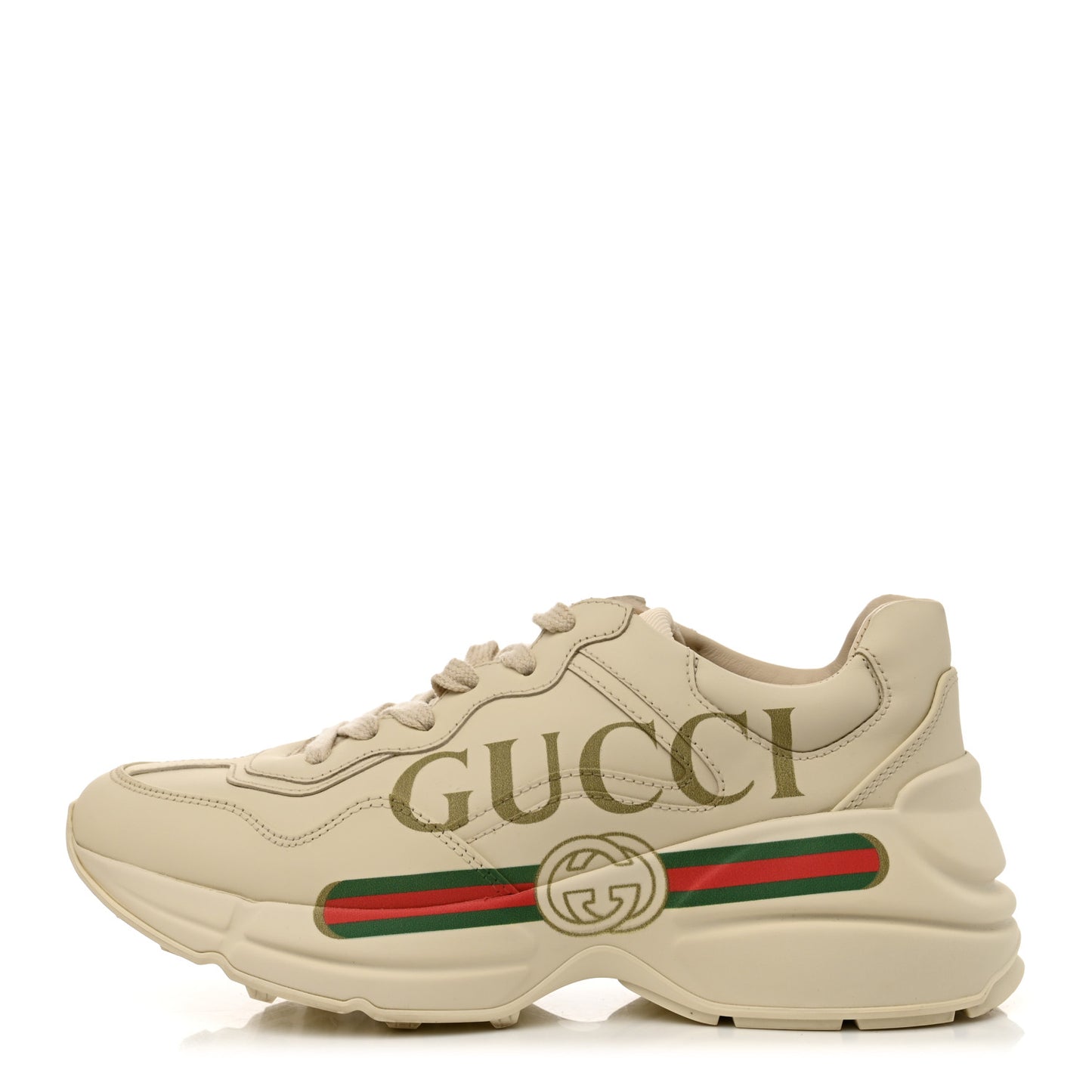 Calfskin Logo Womens Rhyton Sneakers 35 Ivory