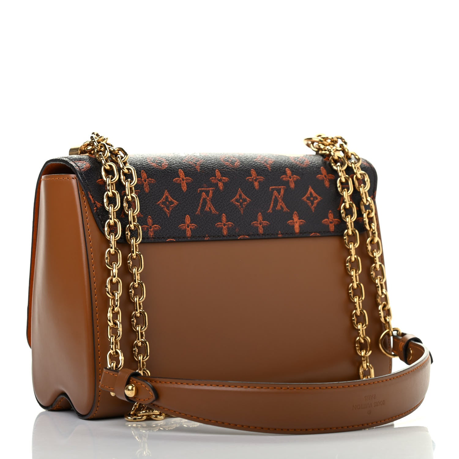 Louis Vuitton Calfskin Catogram Twist Shoulder Bag MM Marron 2 of 4